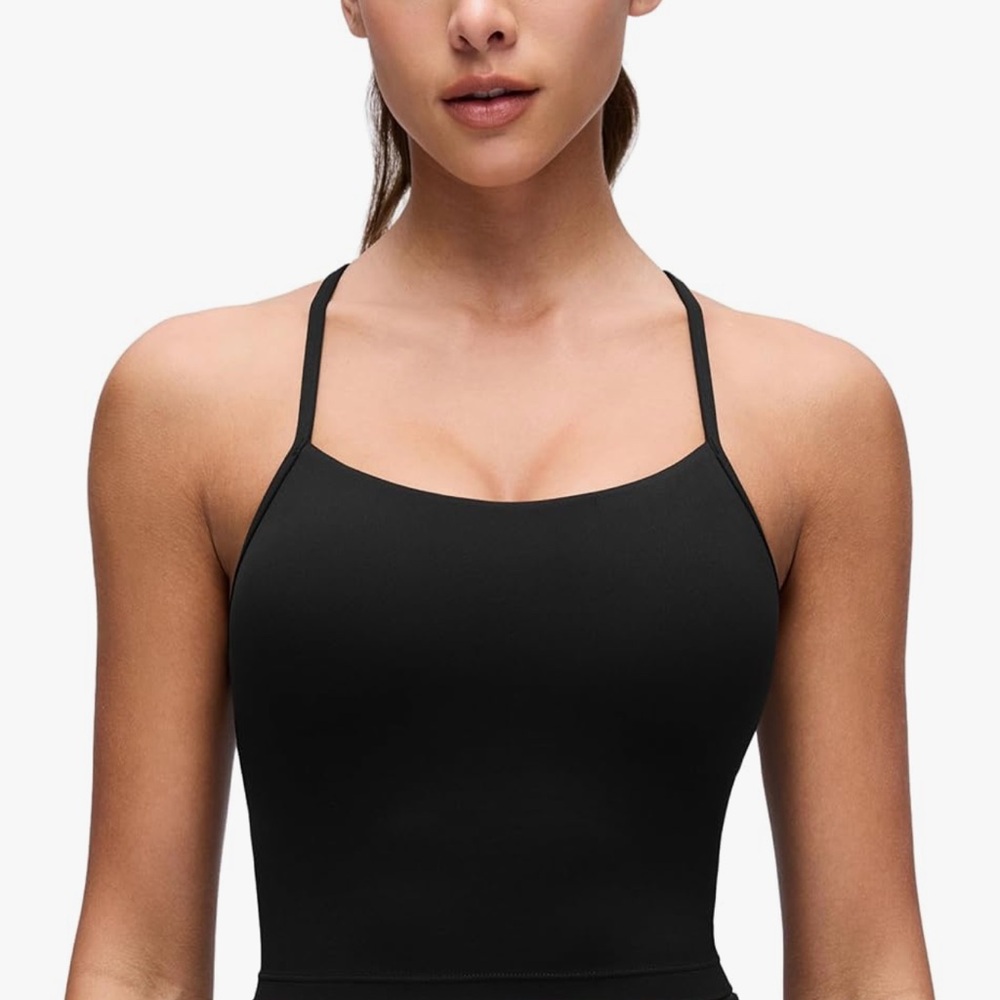Everyday Yoga Black Slim-Strap Tank Top